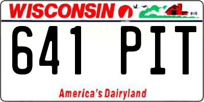 WI license plate 641PIT