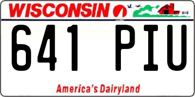WI license plate 641PIU