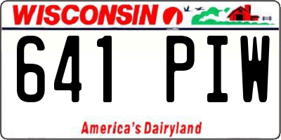 WI license plate 641PIW