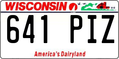 WI license plate 641PIZ