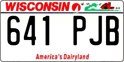 WI license plate 641PJB