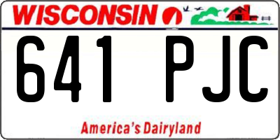 WI license plate 641PJC