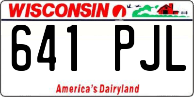 WI license plate 641PJL