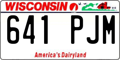 WI license plate 641PJM