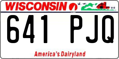 WI license plate 641PJQ