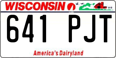 WI license plate 641PJT