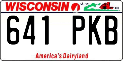 WI license plate 641PKB