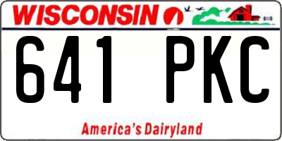 WI license plate 641PKC