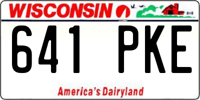 WI license plate 641PKE