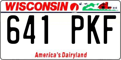 WI license plate 641PKF
