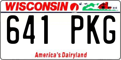 WI license plate 641PKG