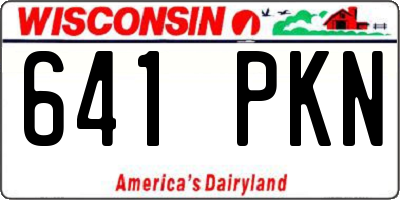 WI license plate 641PKN