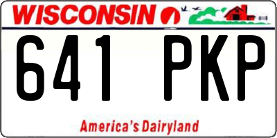 WI license plate 641PKP