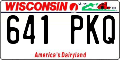 WI license plate 641PKQ