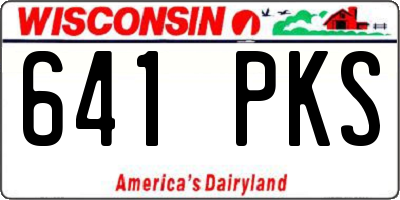 WI license plate 641PKS