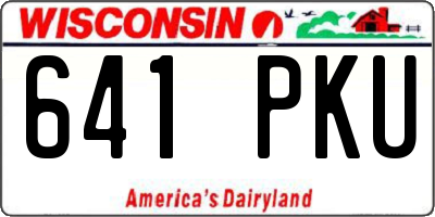 WI license plate 641PKU