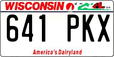 WI license plate 641PKX