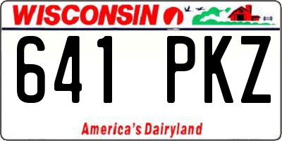 WI license plate 641PKZ