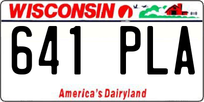 WI license plate 641PLA