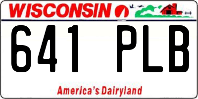 WI license plate 641PLB