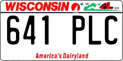 WI license plate 641PLC