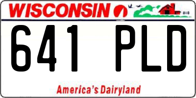 WI license plate 641PLD