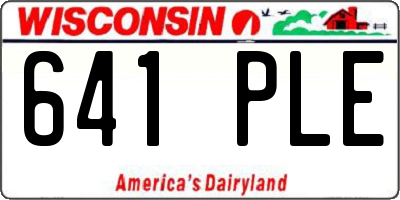 WI license plate 641PLE