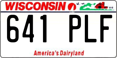 WI license plate 641PLF