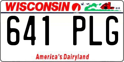 WI license plate 641PLG