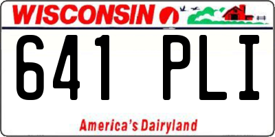 WI license plate 641PLI