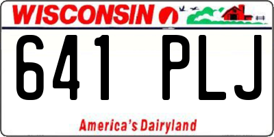 WI license plate 641PLJ