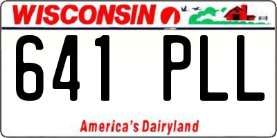 WI license plate 641PLL
