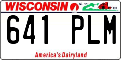 WI license plate 641PLM