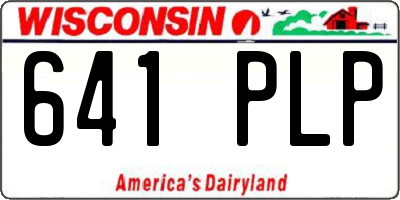 WI license plate 641PLP