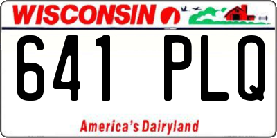 WI license plate 641PLQ