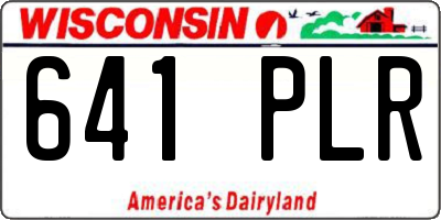 WI license plate 641PLR
