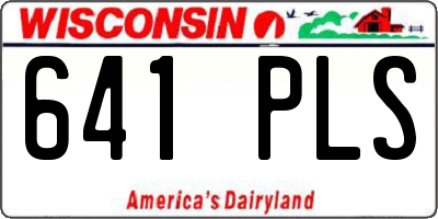 WI license plate 641PLS