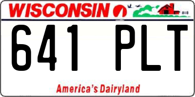 WI license plate 641PLT