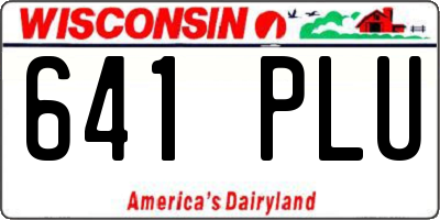 WI license plate 641PLU
