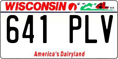 WI license plate 641PLV