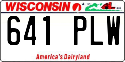 WI license plate 641PLW