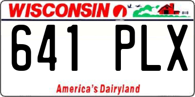 WI license plate 641PLX