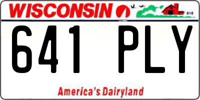 WI license plate 641PLY