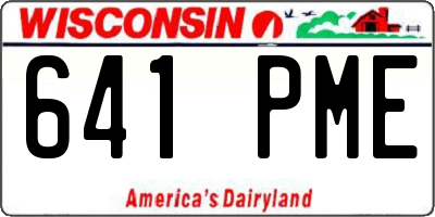WI license plate 641PME