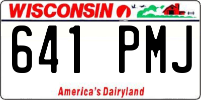 WI license plate 641PMJ