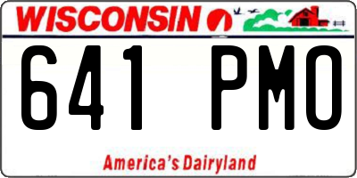 WI license plate 641PMO