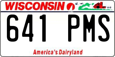 WI license plate 641PMS