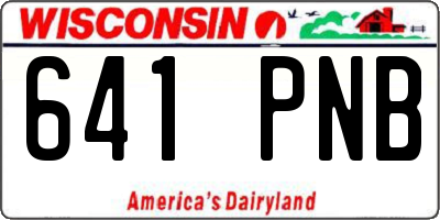 WI license plate 641PNB
