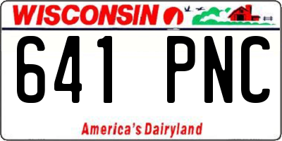WI license plate 641PNC