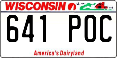 WI license plate 641POC